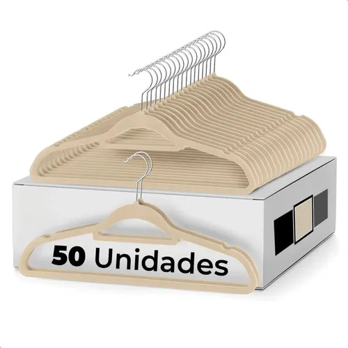 Vittak Kit 50 Cabides Veludo Adulto Slim Antideslizante