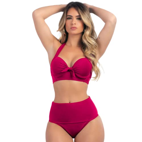Biquíni Meia Taça Com Bojo Sustentação E Calcinha Hot Pant