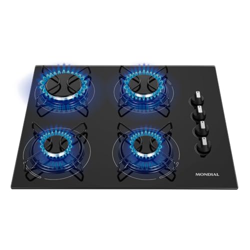 Cooktop a Gás 4 Bocas Mondial CTG-01 Preto Inox