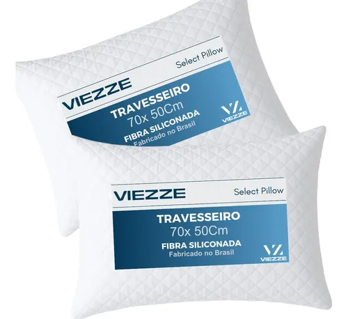 Kit 2 Travesseiros Fibra Siliconada 70x50 Macio Select Luxo