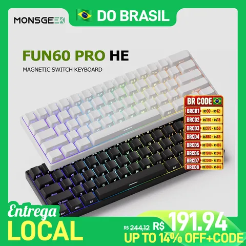 Akko MonsGeek Fun60 Pro HE Teclado Mecânico 60% Switch Magnético