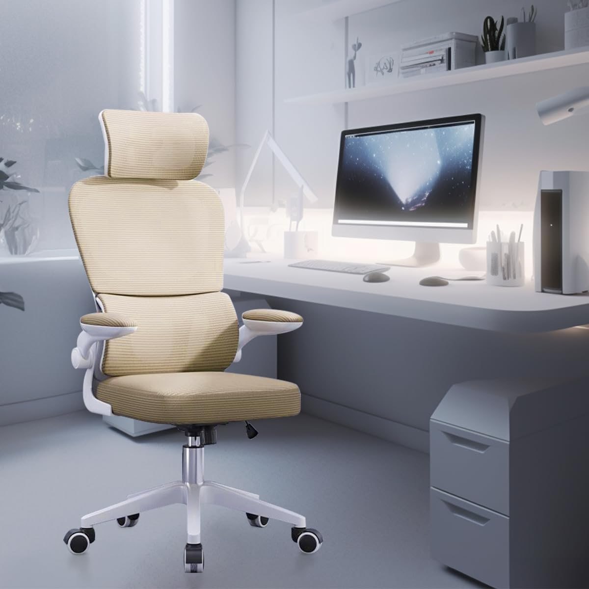 Cadeira de escritório design ergonômico com suporte lombar