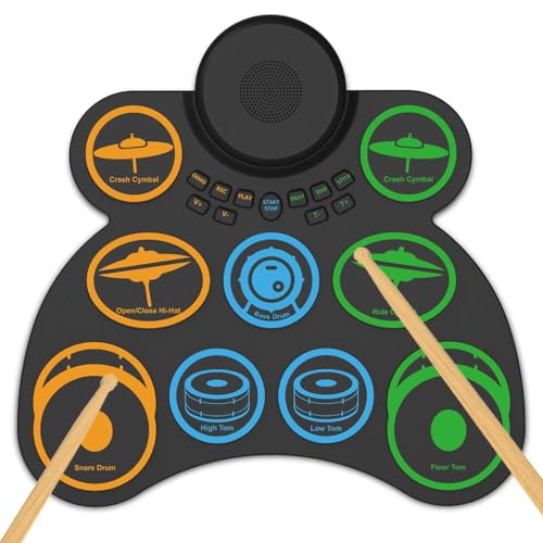 VEDO Conjunto de Bateria Eletrônica Portátil 9 Pads