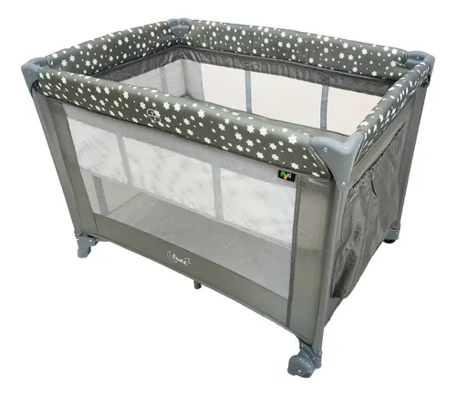 Berço Portátil Infantil Cercado Desmontável Lune Maxi Baby - Cinza