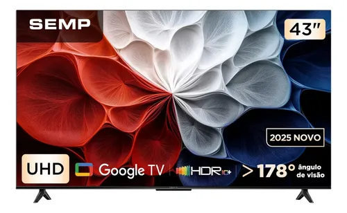 Smart TV Semp 43 Polegadas LED HVA 4K S62 Google TV
