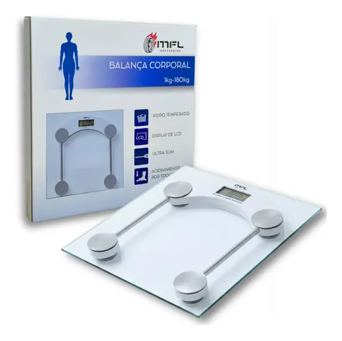 Balança Digital de Vidro até 180kg MFL com Medidor de Temperatura