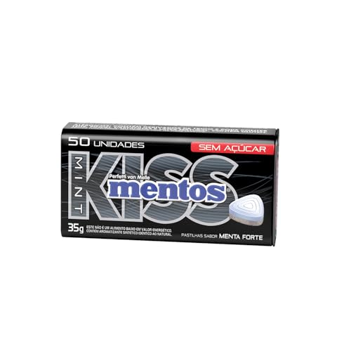 Mentos Kiss Menta Forte Sem Açúcar Lata 35g 50 un.