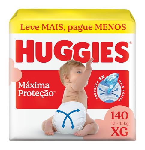 Fralda Descartável Huggies Máxima Proteção XG 140 unidades