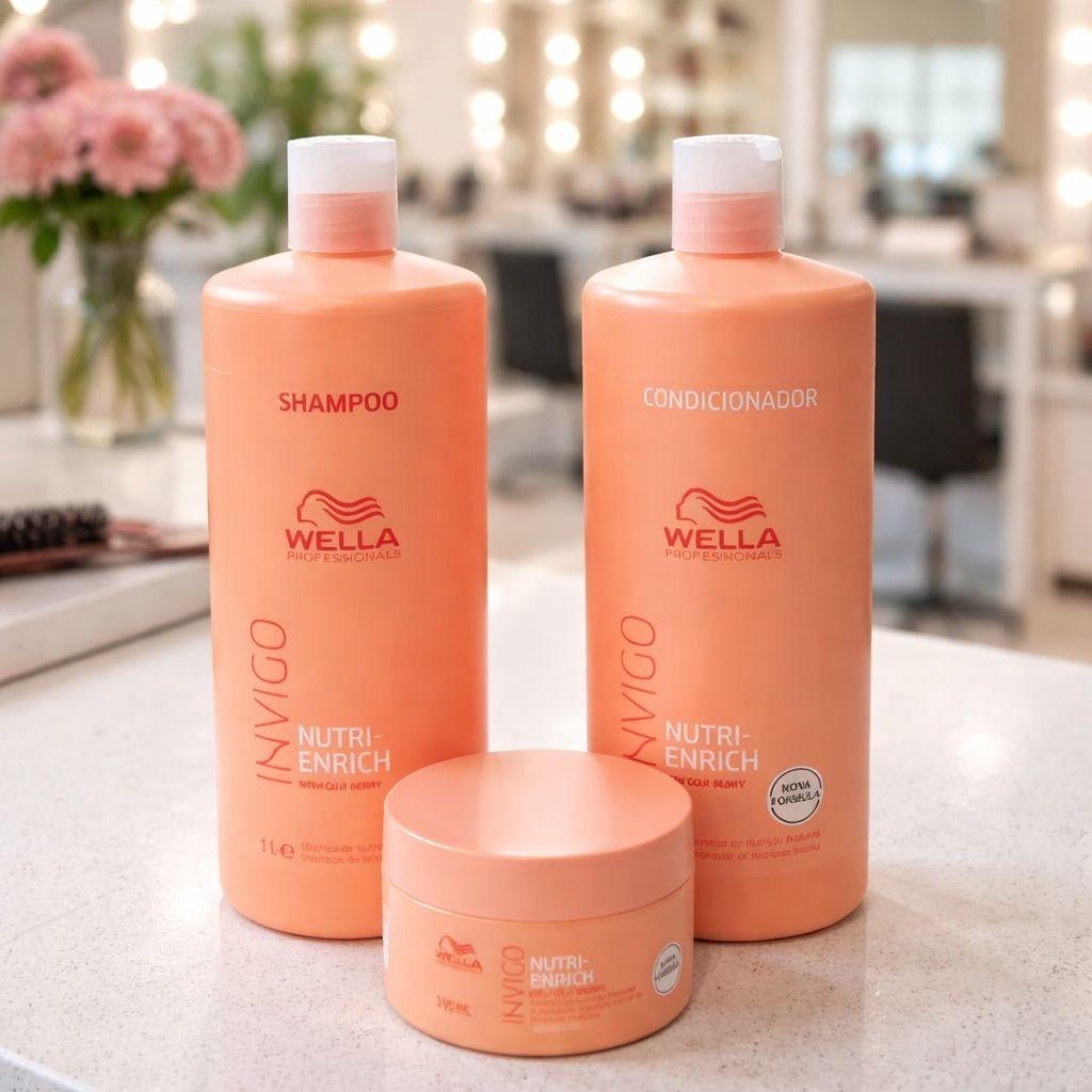 Kit Wella Pro Invigo Shampoo + Condicionador 1L + Máscara 500ml
