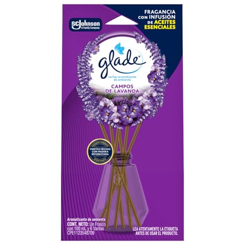 Glade Difusor de Ambiente, Lavanda, 6 Varetas, 100ml