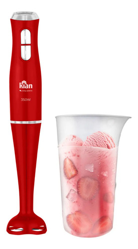 Mixer Kian 350W com 2 Velocidades e Copo 700ml Vermelho