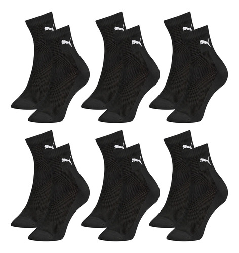 6 Pares Meias Puma Cano Médio Alto Atoalhada