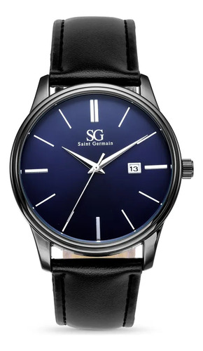 Relógio Masculino Saint Germain Couro Azul 42mm