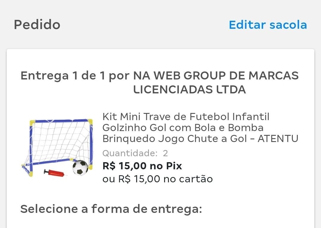 Kit Mini Trave de Futebol Infantil Golzinho com Bola e Bomba - ATENTU (2 unidades)