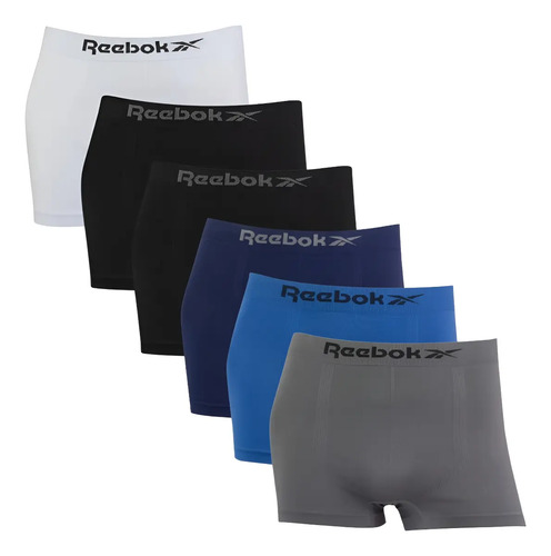 Kit 6 Cuecas Boxer Classic Reebok Microfibra Luxo