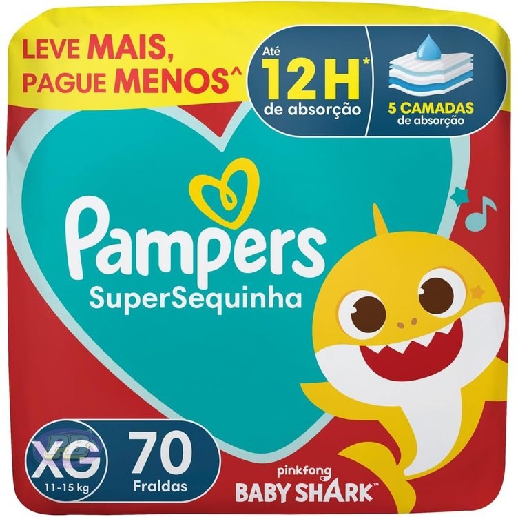 Fralda Pampers Supersequinha XG 70 Unidades