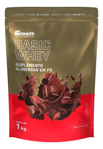 Whey Protein Growth Supplements Basic sabor Chocolate 1kg