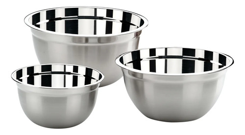 Conjunto de Bowls Tigela Inox Com Tampa