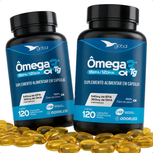 Ômega 3 TG Vitamina IFOS 120 Cápsulas - Kit 2 Unidades