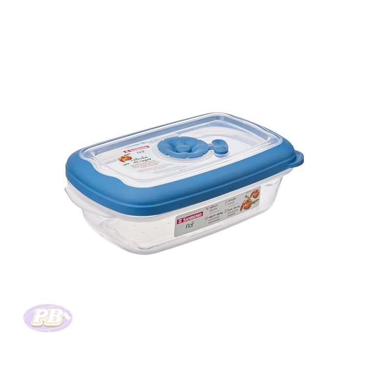 Sanremo Pote Plástico Hermético Retangular 430ml Linha Flor