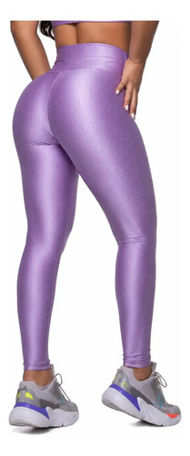 Legging Fitness Malha Trilobal Canelada Feminina