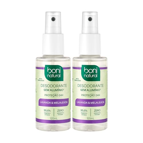 Desodorante Spray Natural Boni Natural Melaleuca e Lavanda 120ml 2 unidades